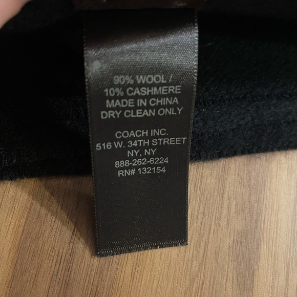 Coach Wool/Cashmere Blend Muffler Fringe Scarf in Black - Picture 7 of 8